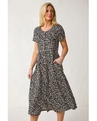 Roman Petite - Abstract Print Button Shirt Dress - Lyst