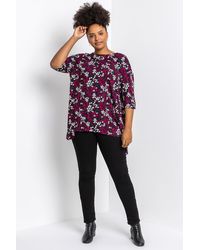 Roman Curve - Floral Print Tunic Top - Lyst