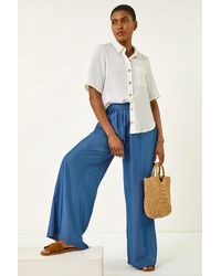 Roman - Pleated Full Length Wide Leg Trouser - Lyst