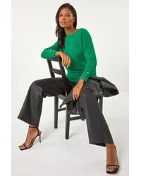 Roman - Button Sleeve Fluffy Jumper - Lyst