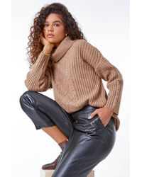 Roman - Cable Knit Ribbed Tunic Jumper - Lyst