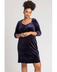 Roman Curve - Sweetheart Neck Velvet Dress - Lyst