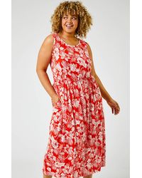 Roman Curve - Tropical Floral Print Maxi Dress - Lyst