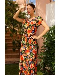 Roman - Floral Print Fit & Flare Midi Dress - Lyst
