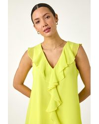 Roman - Chiffon Ruffle Vest Top - Lyst