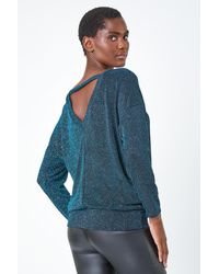Roman - Glitter Blouson Stretch Top - Lyst