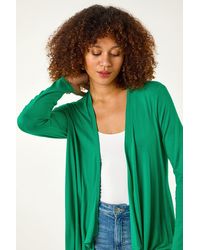 Roman - Waterfall Front Jersey Knit Cardigan - Lyst