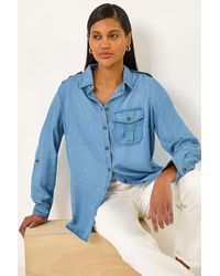 Roman - Button Through Denim Shirt - Lyst