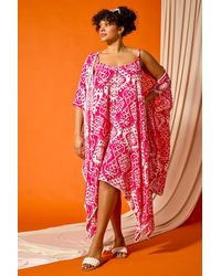 Roman Curve - Aztec Bobble Trim Hanky Hem Dress - Lyst