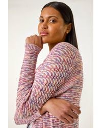 Roman - Textured V-Neck Knit Shrug - Lyst
