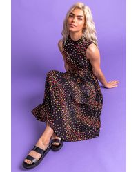 D.u.s.k - Floral Pleated Belt Waist Maxi Dress - Lyst