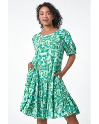 Roman Petite - Floral Tiered Smock Dress - Lyst