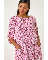 Roman - Absract Print Longline Top - Lyst