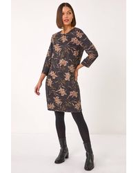 Roman - Floral Print Pocket Shift Stretch Dress - Lyst