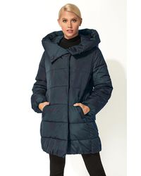 Roman Originals Duvet Wrap Longline Padded Coat - Blue