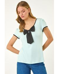 Roman - Bow Front Stretch Top - Lyst
