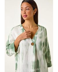Roman - Tie Dye Print V-Neck Tunic Top - Lyst