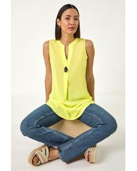 Roman - Longline Buttoned Vest Top - Lyst