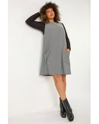 Roman Curve - Checkered Stretch Pocket Dress - Lyst