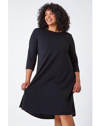 Roman Curve - Pocket Detail Swing Stretch Dress - Lyst