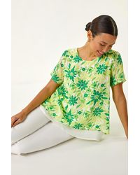 Roman - Floral Layered Tunic Top - Lyst