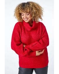 Roman Curve - Longline Turtle Neck Jumper - Lyst