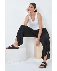 Roman - Crinkle Side Split Elastic Waist Trousers - Lyst