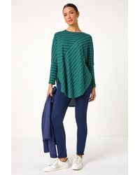 Roman - Contrast Stripe Stretch Jersey Top - Lyst