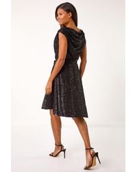 Roman - Sequin Cowl Neck Stretch Dress - Lyst