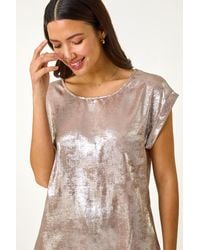 Roman - Metallic Print Shell Top - Lyst