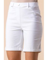 Roman - Elastic Waist Turn Up Stretch Shorts - Lyst