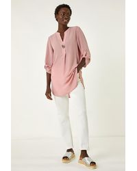 Roman - Button Detail Longline Blouse - Lyst