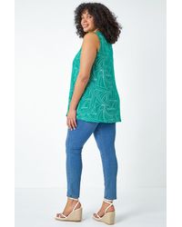 Roman - Curve Abstract Swirl Stretch Vest Top - Lyst