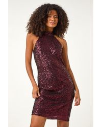D.u.s.k - Sequin Halter Trapeze Dress - Lyst