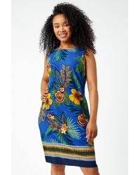 Roman Petite - Floral Border Print Shift Dress - Lyst