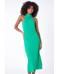 D.u.s.k - Woven Halterneck Midi Dress - Lyst