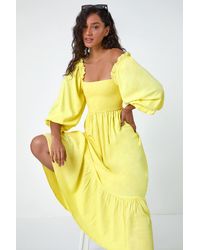 D.u.s.k - Shirred Bodice Tiered Maxi Dress - Lyst