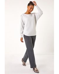 Roman - Sleeve Embellished Knit Jumper - Lyst