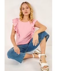 D.u.s.k - Short Sleeve Ruffle Stretch Tee - Lyst