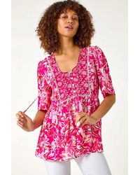 Roman - Abstract Floral Print Tassel Top - Lyst