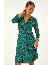 Roman Petite - Abstract Twist Front Dress - Lyst