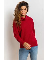 Roman - Textured Cowl Neck Jumper - Lyst