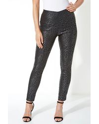 Roman - Animal Print Full Length Stretch Trousers - Lyst