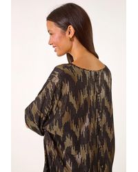 Roman - Foil Print Button Detail Oversized Tee - Lyst