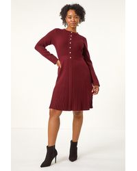 Roman Petite - Pearl Button Knitted Dress - Lyst