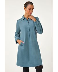 Roman - Corduroy Tunic Shirt Dress - Lyst