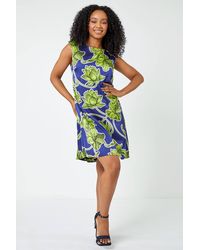 Roman Petite - Floral Print Tunic Shift Dress - Lyst