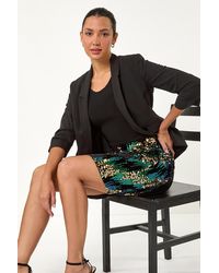 Roman - Velvet Sequin Detail Pencil Skirt - Lyst