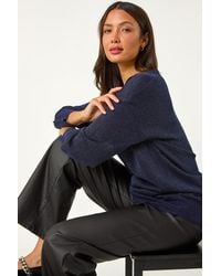 Roman - Relaxed Shimmer Knit Jumper - Lyst