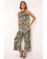 Roman - Abstract Foil Print Plisse Jumpsuit - Lyst